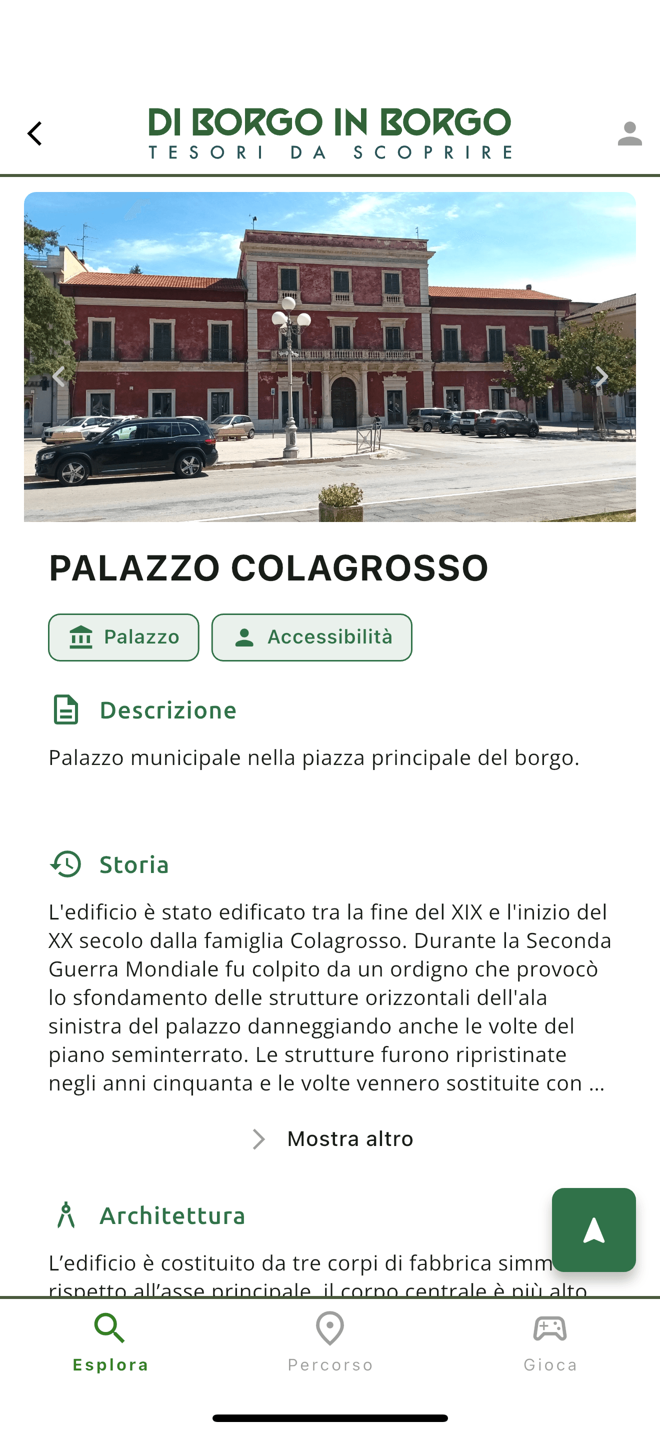 App screenshot 5: Dettaglio del punto d'interesse